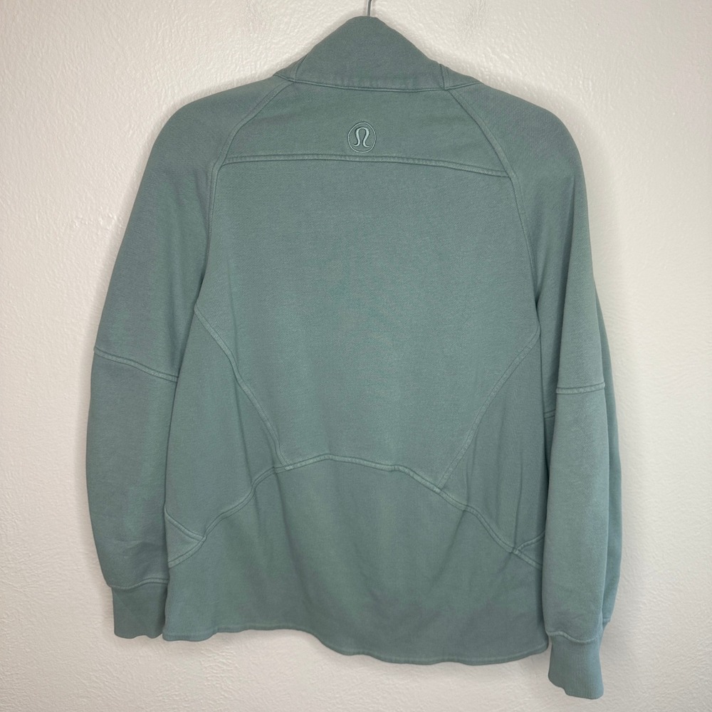 Lululemon Scuba Oversized Funnel-Neck Half Zip Long Crater Blue/Gold W3ICYS XS/S - Picture 6 of 8